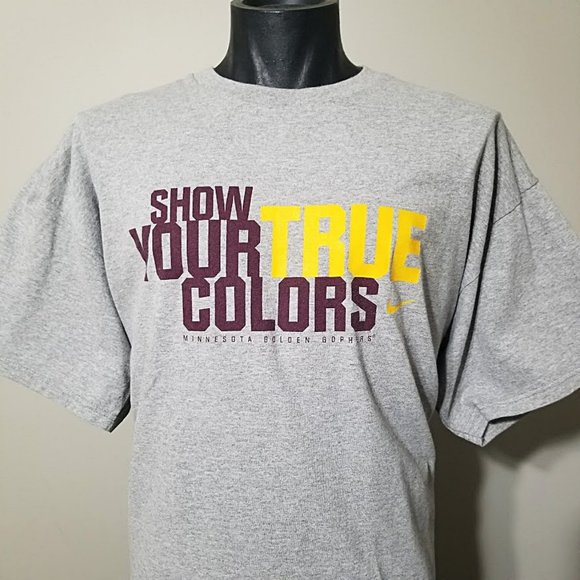 Vintage Minnesota Golden Gophers Show Your True Colors Nike Team T-Shirt XL Mens - Picture 4 of 10